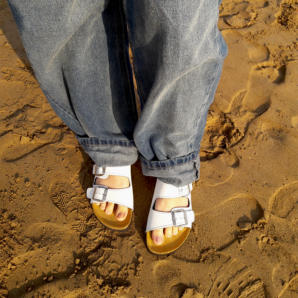 FAYRO Sandale en Cuir blanc