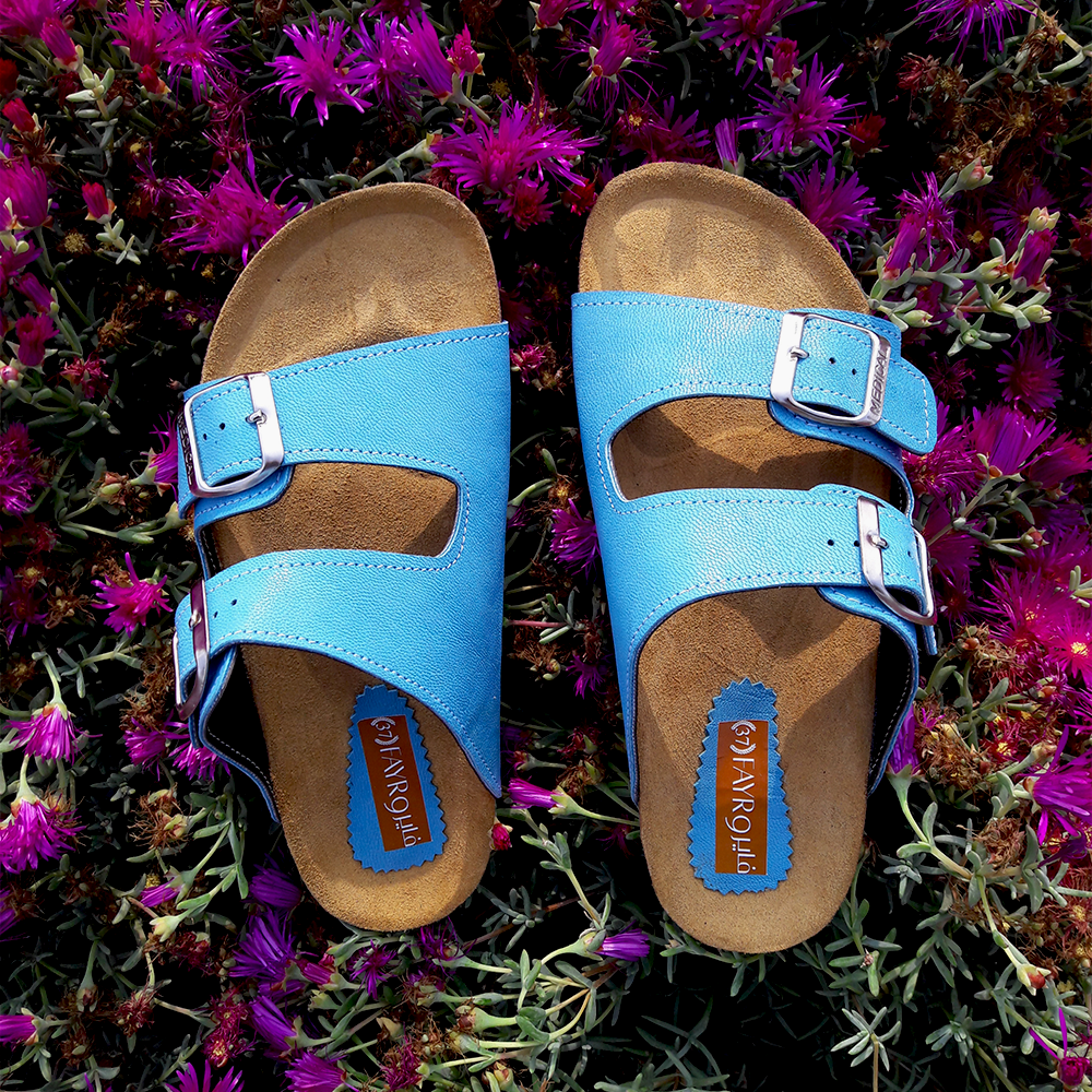 FAYRO Sandale en Cuir bleue
