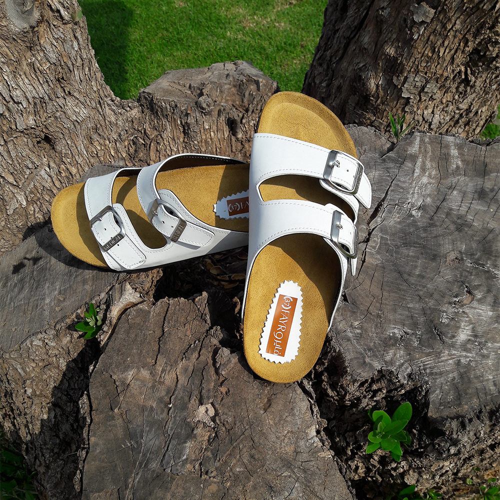 FAYRO Sandale en Cuir blanc