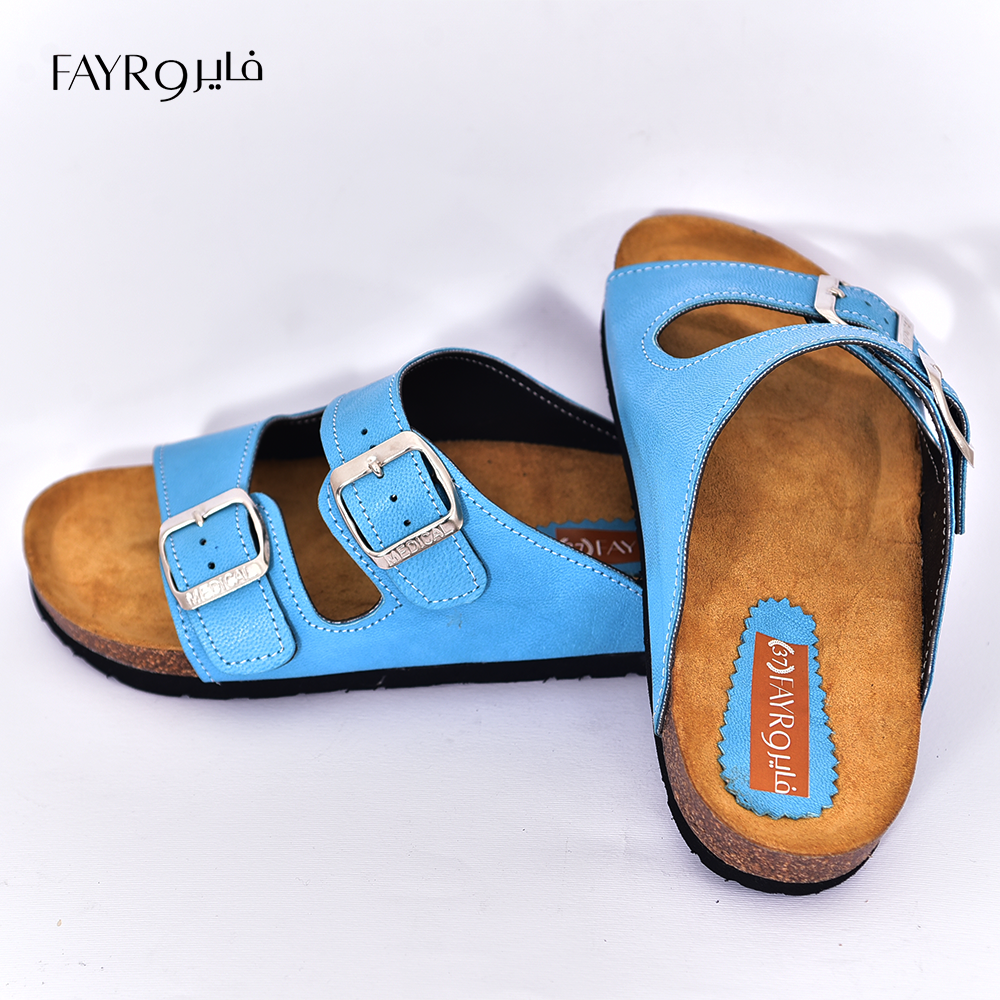 FAYRO Sandale en Cuir bleue