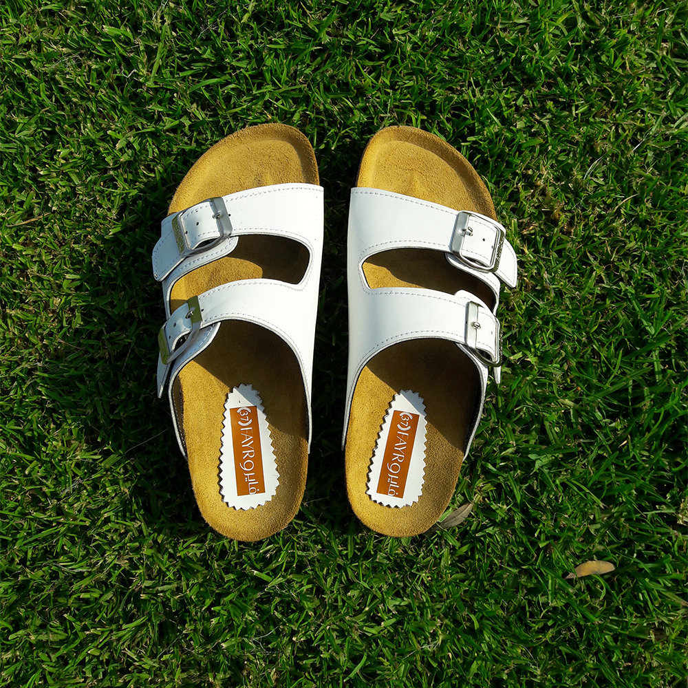 FAYRO Sandale en Cuir blanc