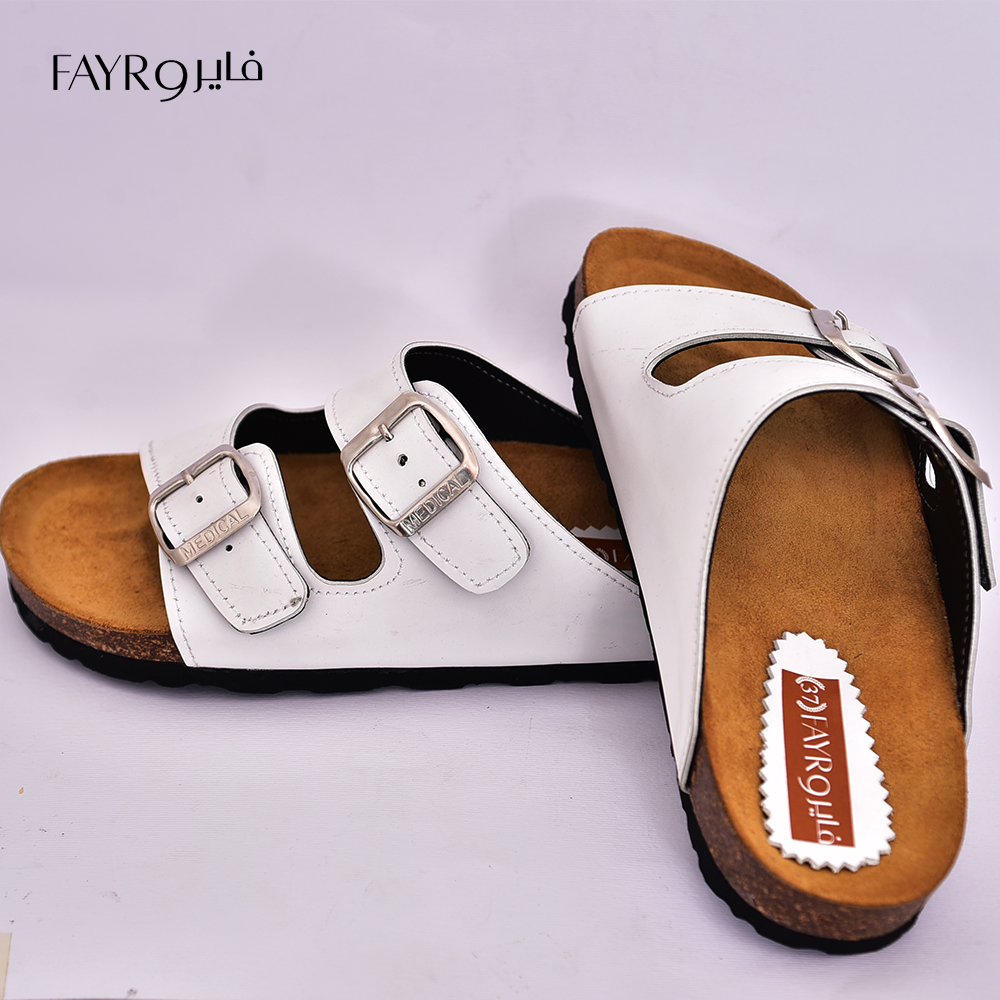 FAYRO Sandale en Cuir blanc