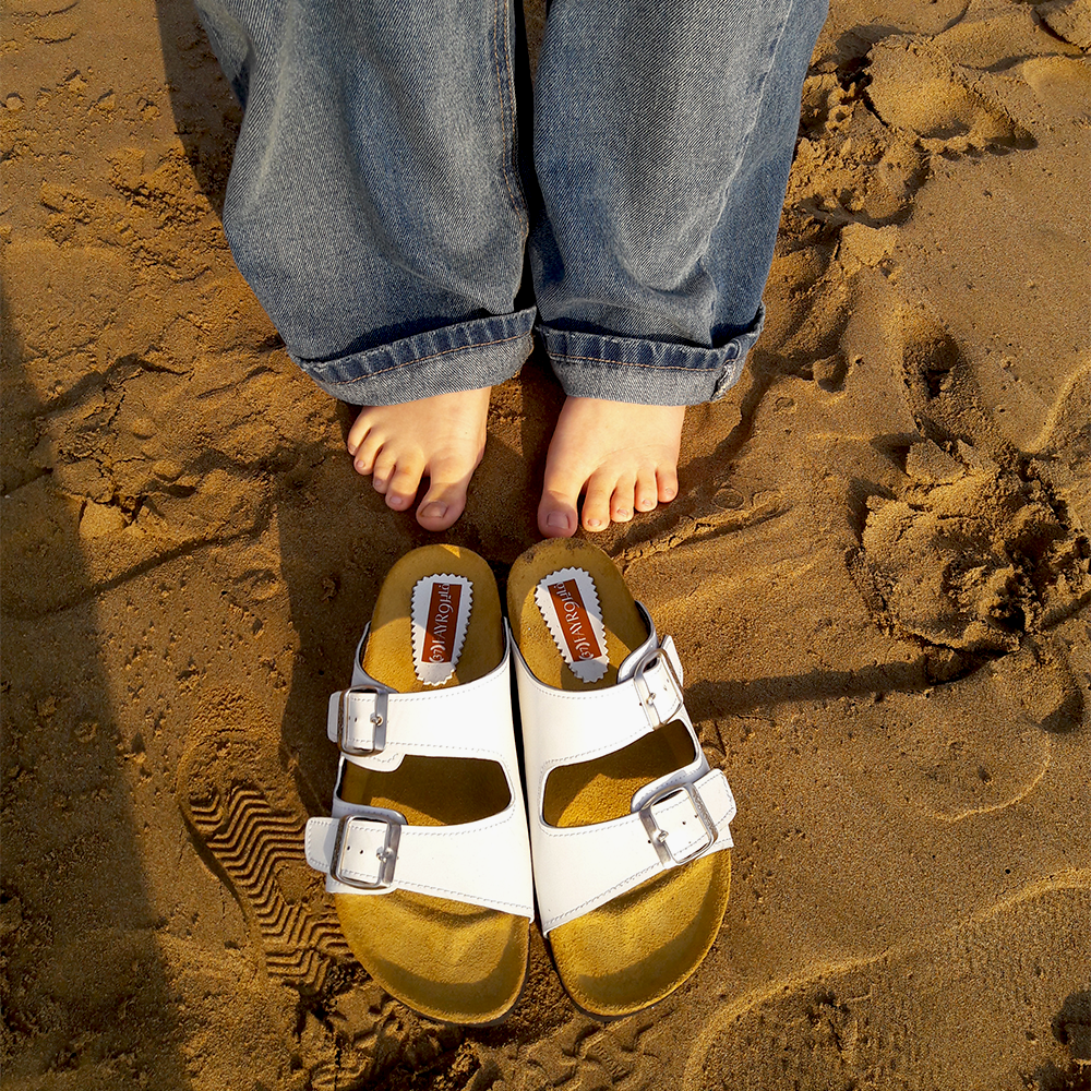 FAYRO Sandale en Cuir blanc